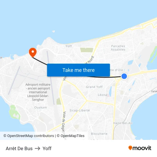 Arrêt De Bus to Yoff map