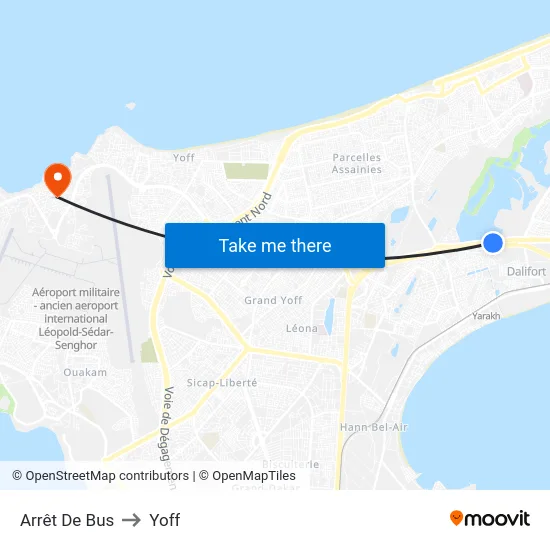 Arrêt De Bus to Yoff map