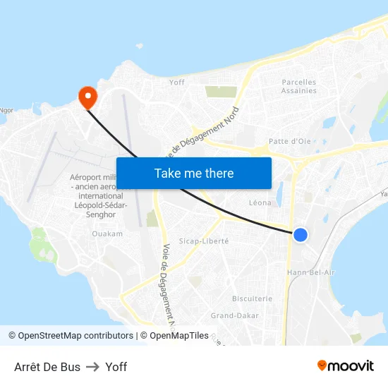 Arrêt De Bus to Yoff map