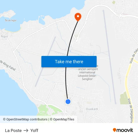 La Poste to Yoff map