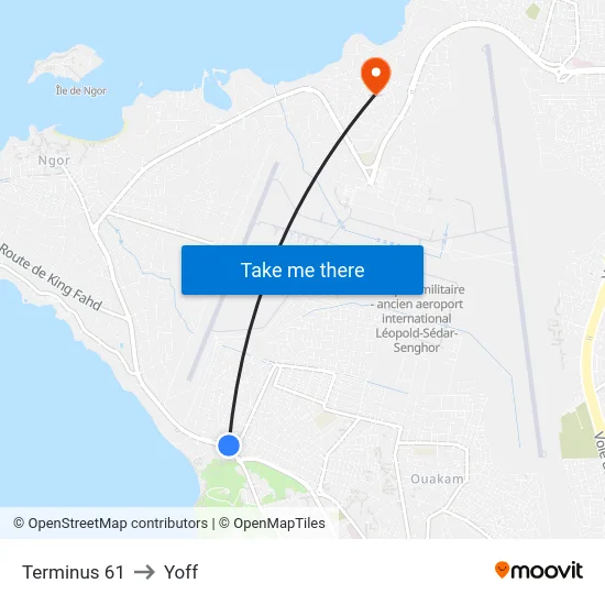 Terminus 61 to Yoff map