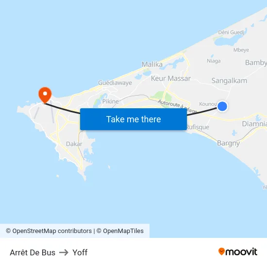 Arrêt De Bus to Yoff map