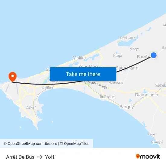 Arrêt De Bus to Yoff map