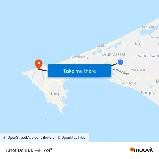 Arrêt De Bus to Yoff map