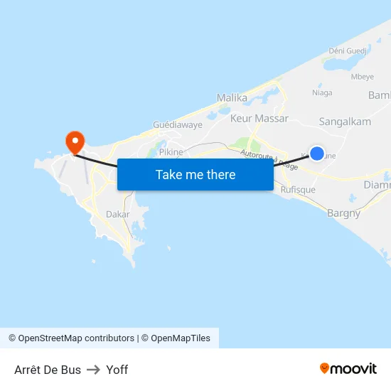 Arrêt De Bus to Yoff map