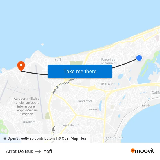 Arrêt De Bus to Yoff map