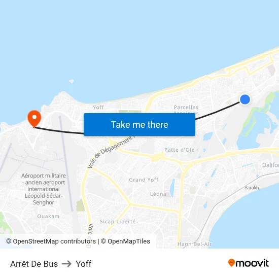 Arrêt De Bus to Yoff map