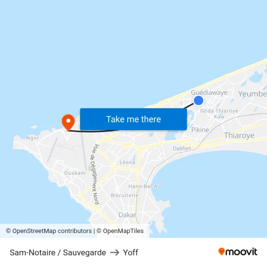 Sam-Notaire / Sauvegarde to Yoff map