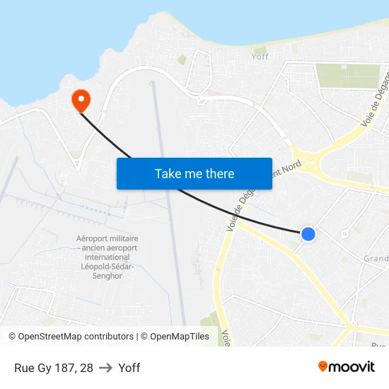 Rue Gy 187, 28 to Yoff map