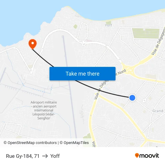 Rue Gy-184, 71 to Yoff map
