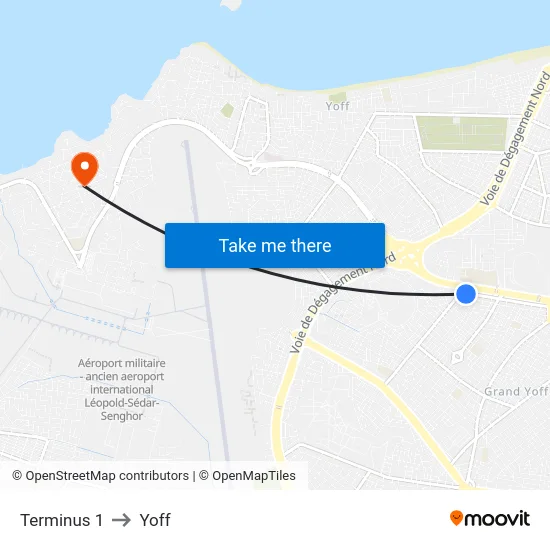 Terminus 1 to Yoff map