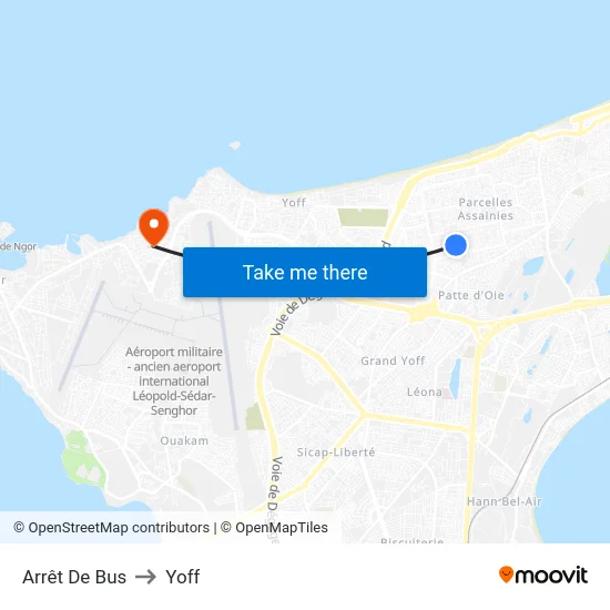 Arrêt De Bus to Yoff map