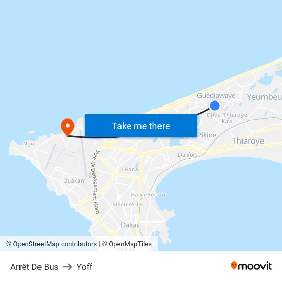 Arrêt De Bus to Yoff map
