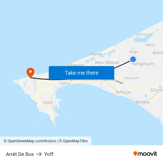 Arrêt De Bus to Yoff map