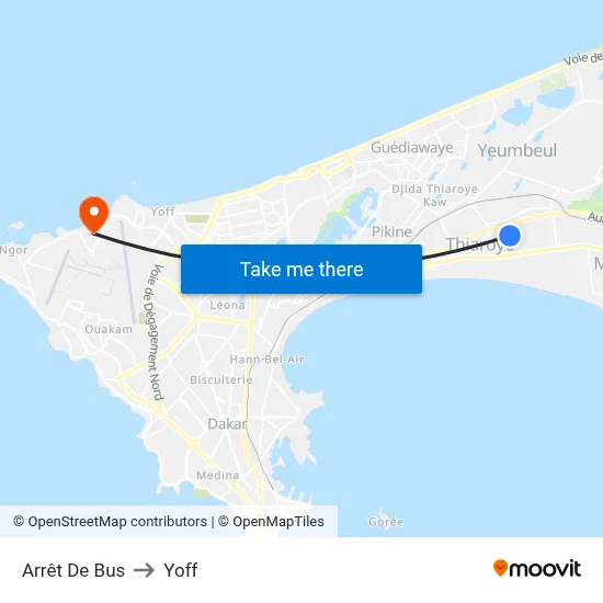 Arrêt De Bus to Yoff map