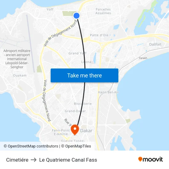 Cimetiére to Le Quatrieme Canal Fass map