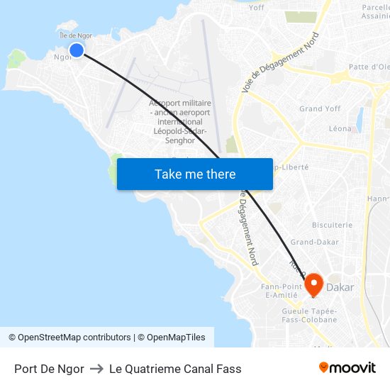 Port De Ngor to Le Quatrieme Canal Fass map