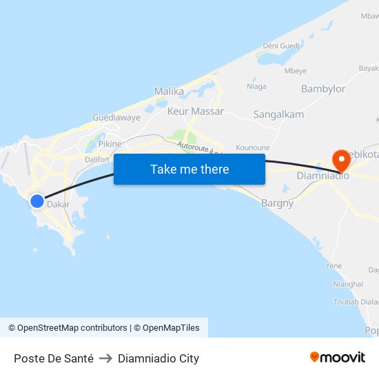 Poste De Santé to Diamniadio City map