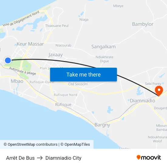 Arrêt De Bus to Diamniadio City map