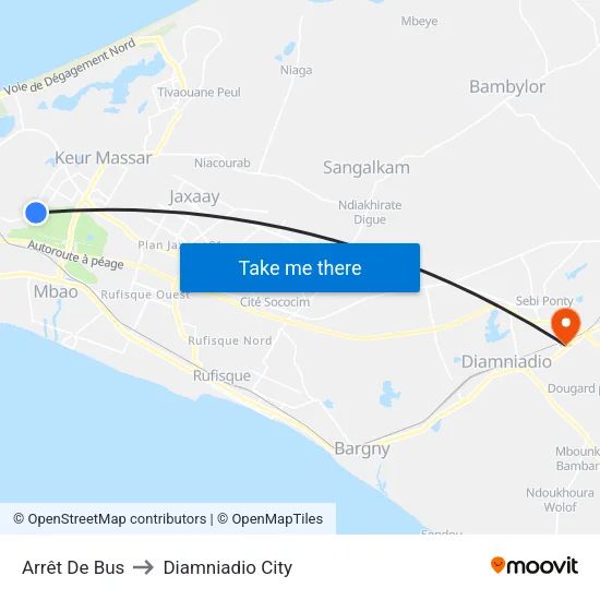Arrêt De Bus to Diamniadio City map