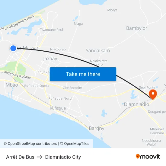 Arrêt De Bus to Diamniadio City map