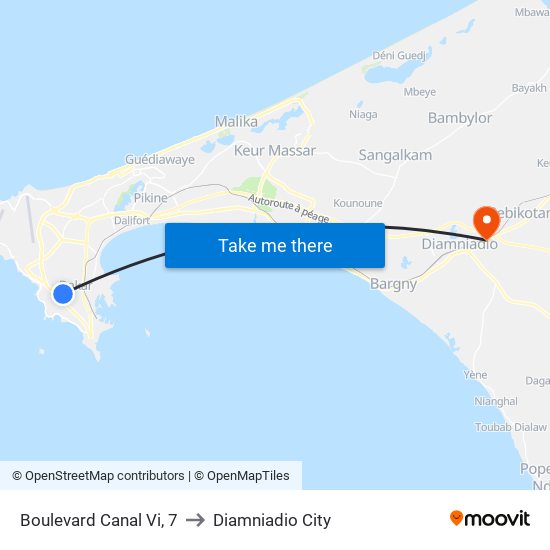 Boulevard Canal Vi, 7 to Diamniadio City map