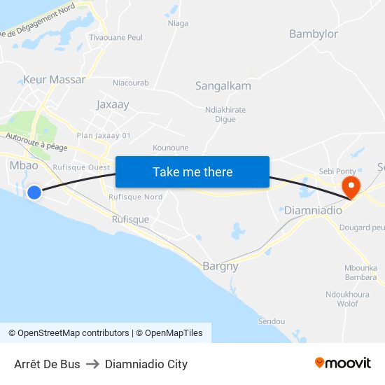 Arrêt De Bus to Diamniadio City map