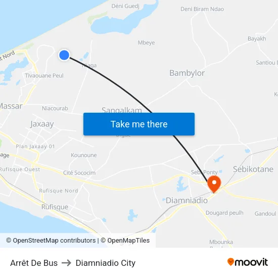 Arrêt De Bus to Diamniadio City map