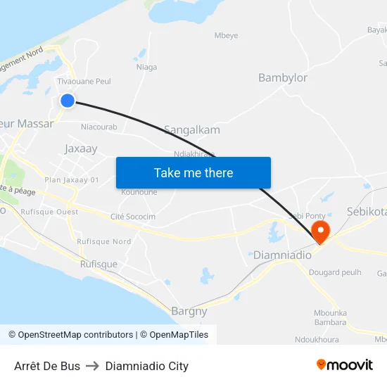 Arrêt De Bus to Diamniadio City map