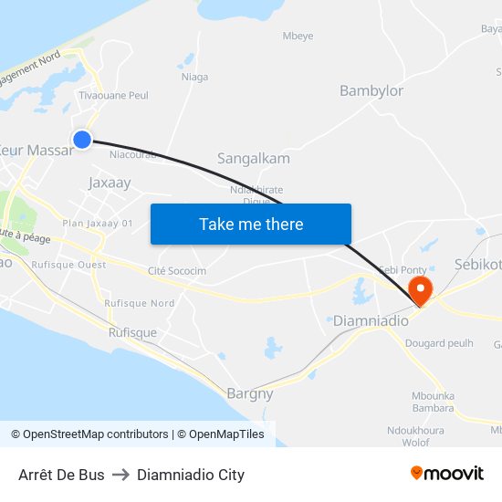 Arrêt De Bus to Diamniadio City map