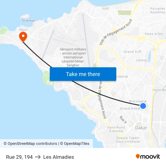 Rue 29, 194 to Les Almadies map