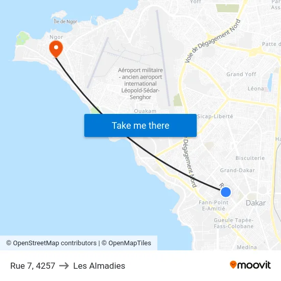 Rue 7, 4257 to Les Almadies map