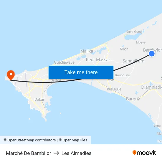 Marché De Bambilor to Les Almadies map