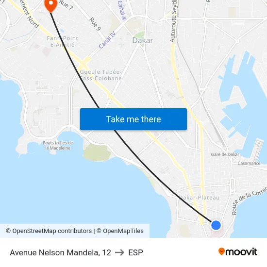 Avenue Nelson Mandela, 12 to ESP map