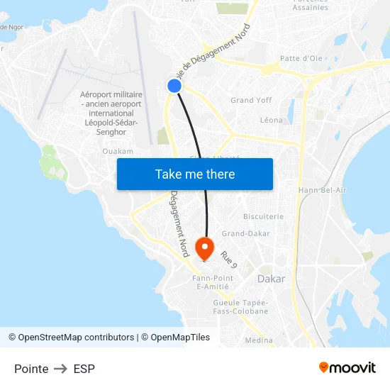 Pointe to ESP map