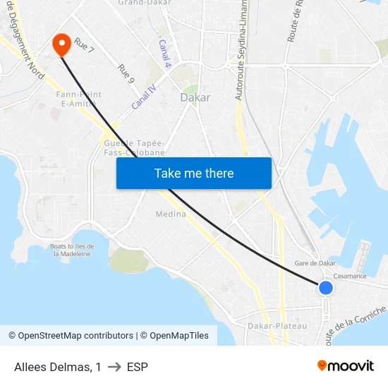 Allees Delmas, 1 to ESP map