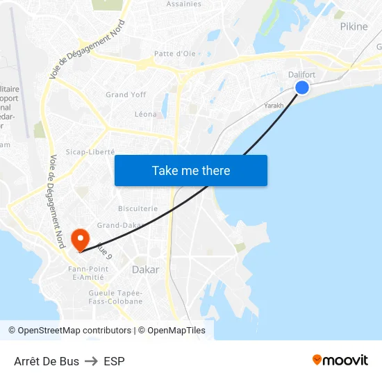 Arrêt De Bus to ESP map