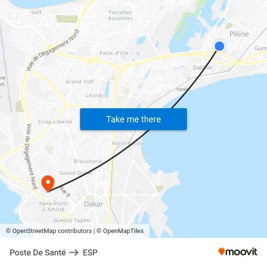 Poste De Santé to ESP map