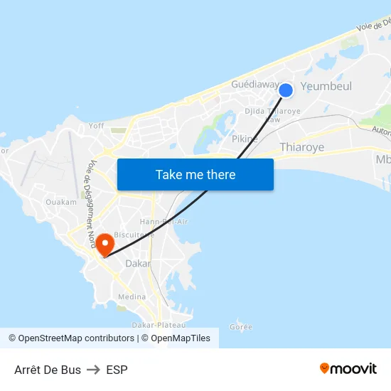 Arrêt De Bus to ESP map