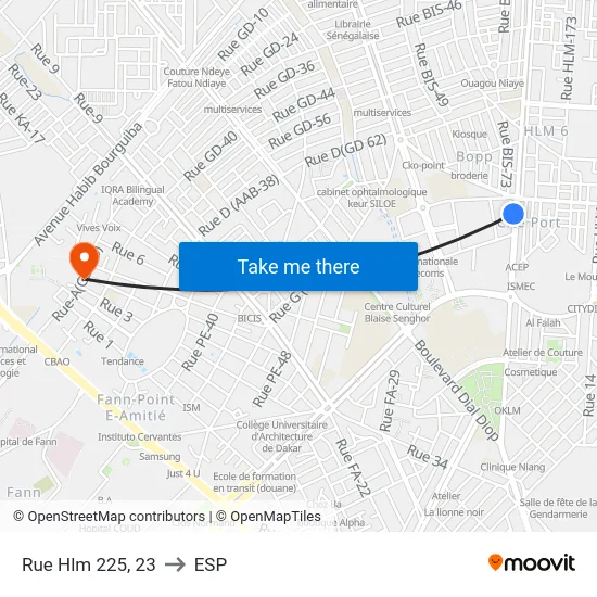 Rue Hlm 225, 23 to ESP map