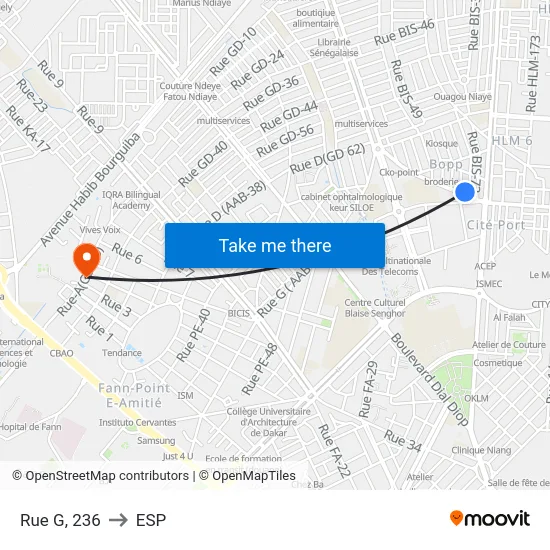 Rue G, 236 to ESP map