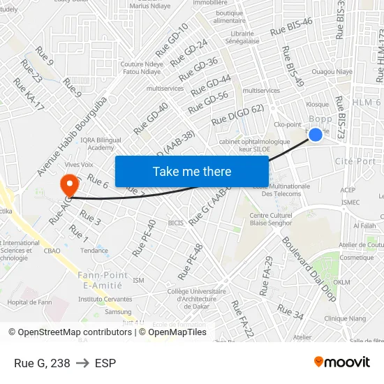 Rue G, 238 to ESP map