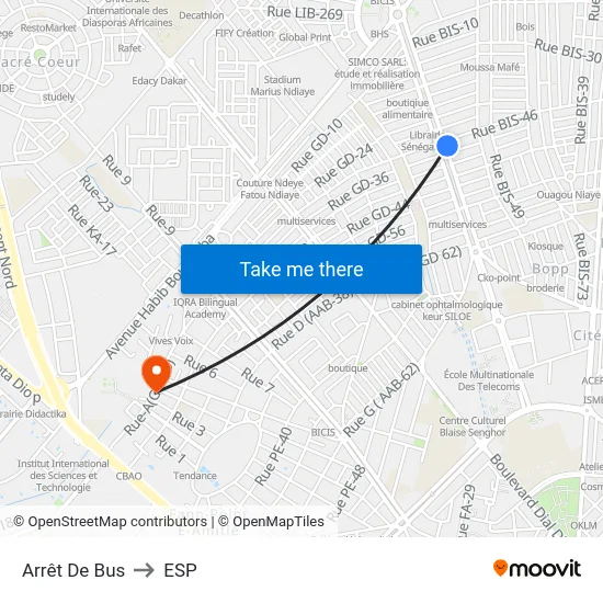 Arrêt De Bus to ESP map