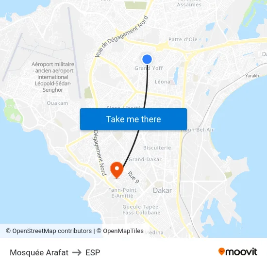 Mosquée Arafat to ESP map