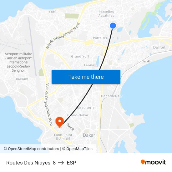 Routes Des Niayes, 8 to ESP map