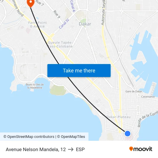 Avenue Nelson Mandela, 12 to ESP map