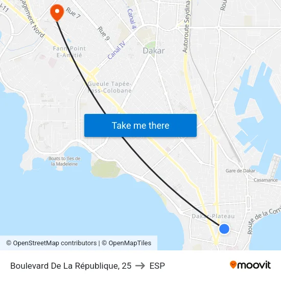 Boulevard De La République, 25 to ESP map
