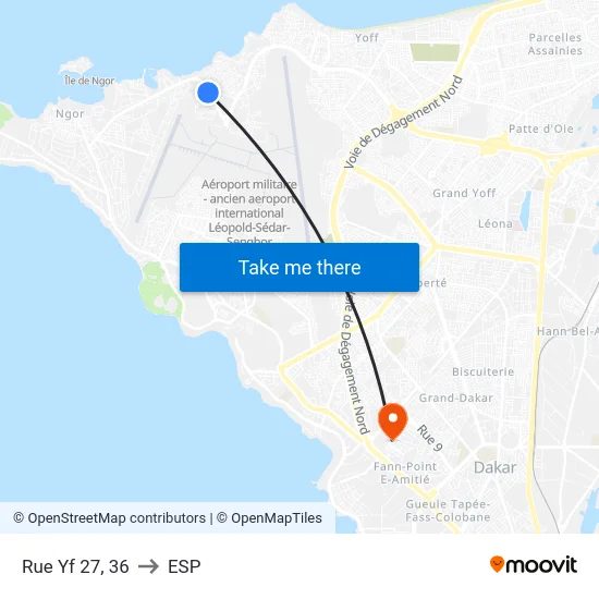 Rue Yf 27, 36 to ESP map
