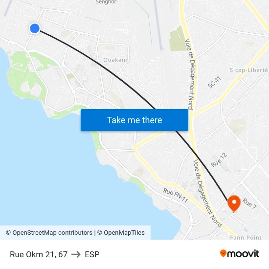 Rue Okm 21, 67 to ESP map