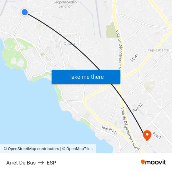 Arrêt De Bus to ESP map